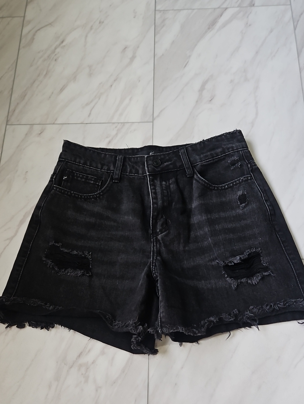 KanCan Black Distressed Jean Shorts
